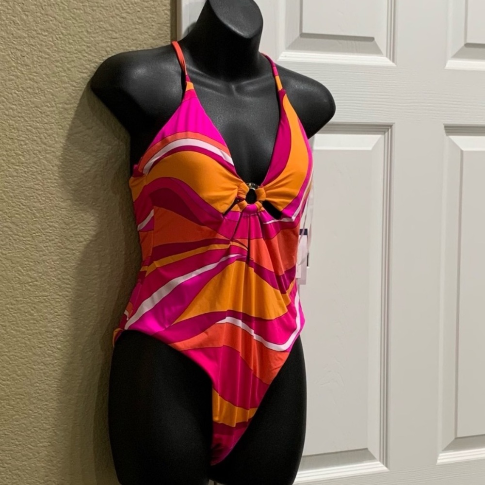 Trina Turk Plunge One piece Suit size 10 - Picture 4 of 10